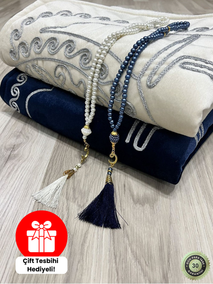 HuzurÇift® Kalpli Seccade - Yan Yana Secde